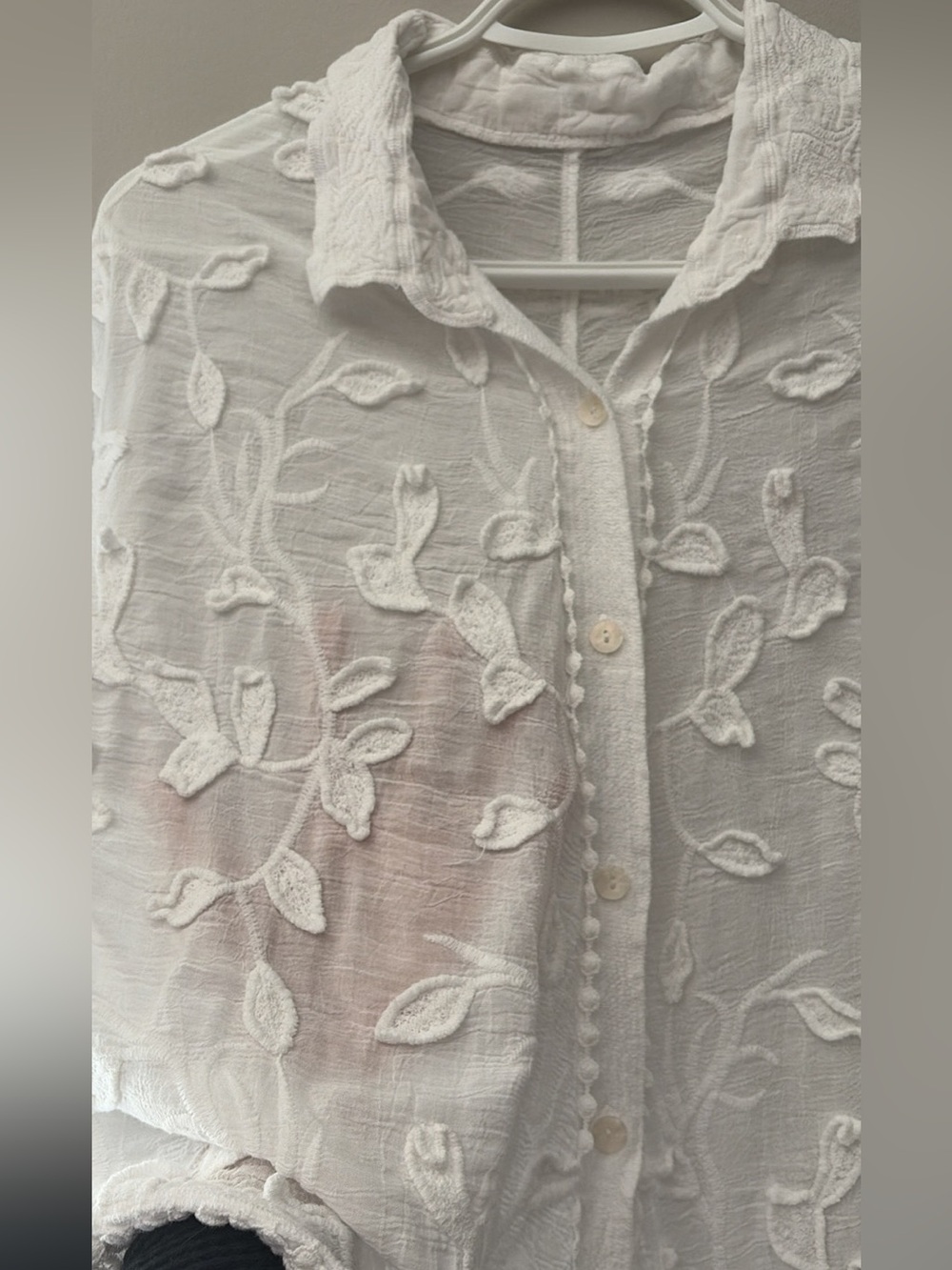 Linen blend patterned blouse - Picture 5 of 5